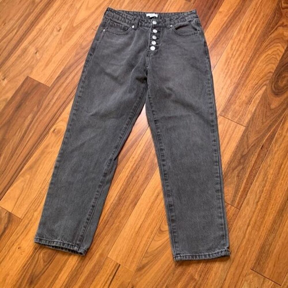 BP. Nordstrom black wash super high waist mom jeans  button fly skater grunge‎